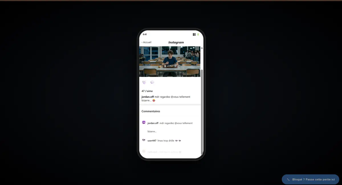 Récit interactif · cyberharcèlement